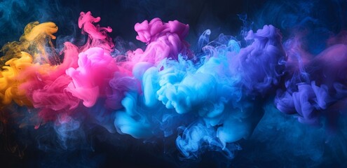 Fototapeta na wymiar Colorful explosion of holi paint powder creates a vibrant background, holi design