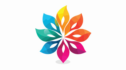Fototapeta na wymiar Logo with a series of leaves forming a colorful flowers