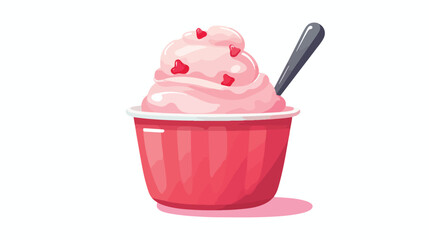 Vector icon of soft ice cream served in bucket with