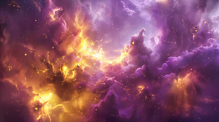 Celestial Mystery: Abstract Space Background with Stars and Nebulae, Cosmos Exploration and Astronomy
