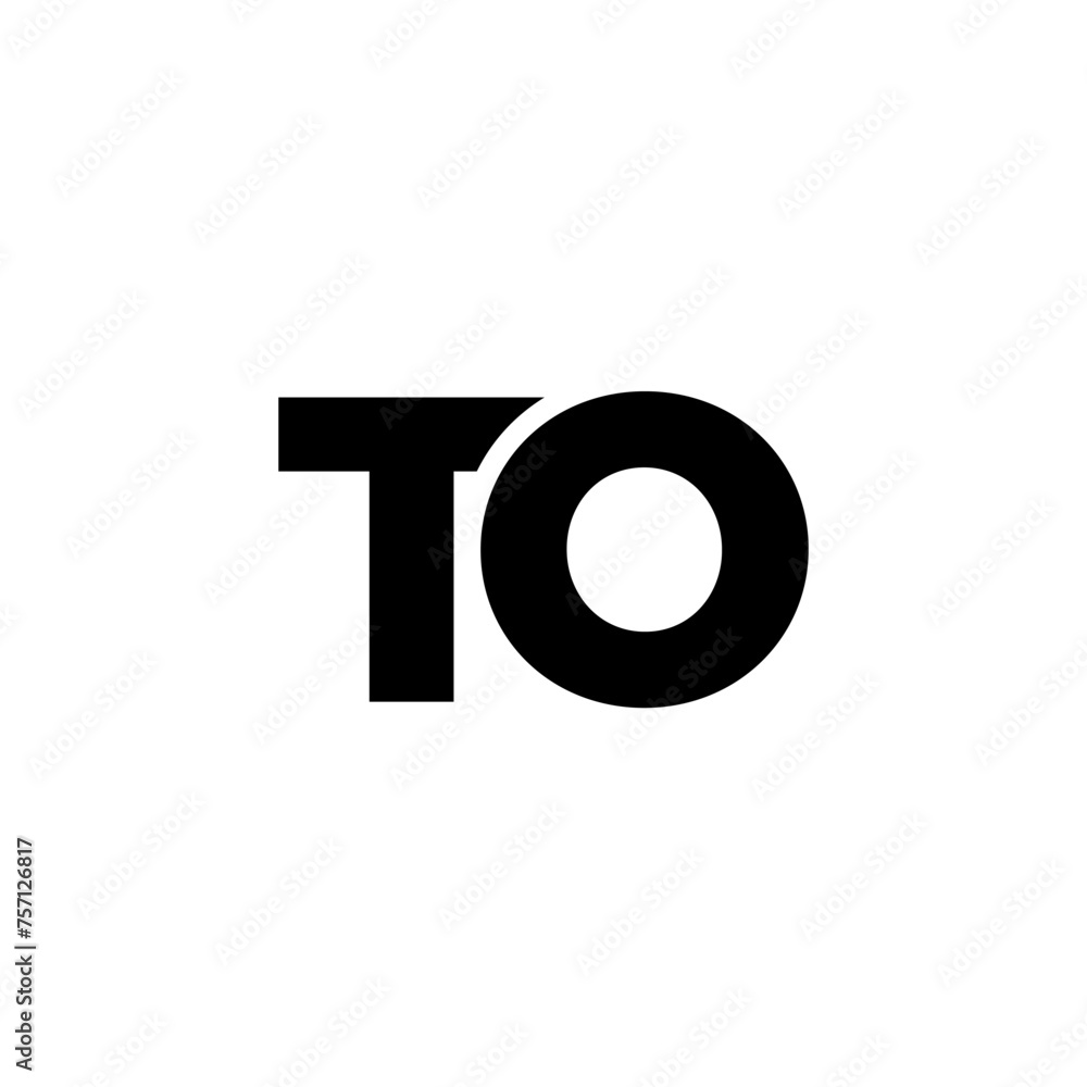 Poster letter t and o, to logo design template. minimal monogram initial based logotype.