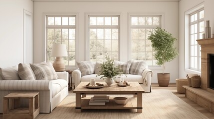 Fototapeta premium Design a modern farmhouse living room