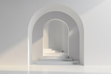a white staircase in a room