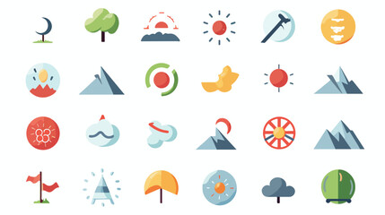 Weather Flat icons for hurricane  forecast  flat vector