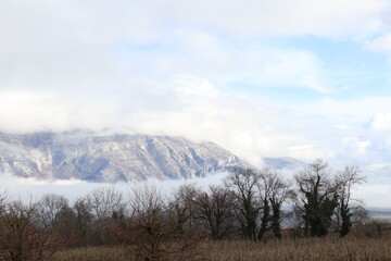 clouds over the mountains