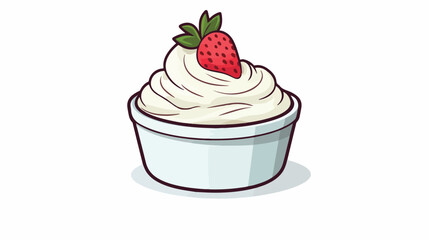 Yogurt doodle icon vector  flat vector 