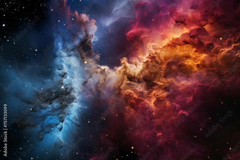 Wall mural a cosmic collision between two galaxies, creating a breathtaking display of cosmic fireworks.