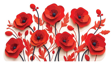 Remembrance Day also known as Poppy Day. Vector pop