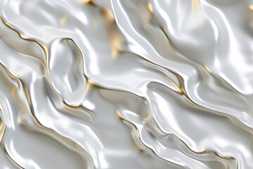 Abstract liquid pearly surface background. 3d acrylic elegant waves - 757134075