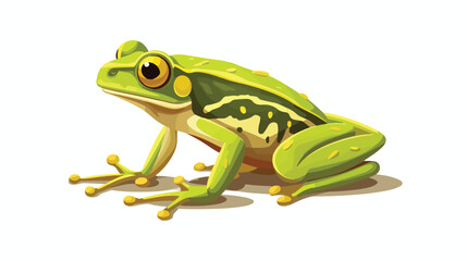 Rendering of an Amazon tree frog isolated on white background 