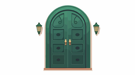 Retro vintage green door for home apartment 