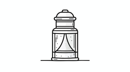Salt shaker seasoning line art vector icon for food