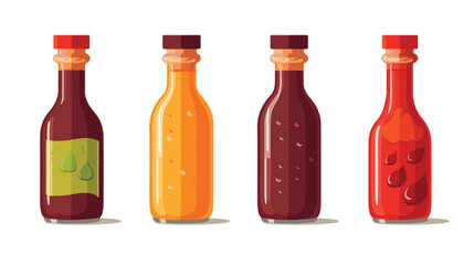 Sauces bottles isolated icon  flat vector 