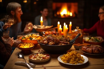 Festive Guy Fawkes Night feast with traditional British dishes