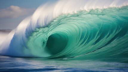 photo of a big wave on the sea ocean - obrazy, fototapety, plakaty