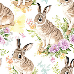 Rabbit seamless pattern design