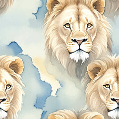 lion face seamless pattern