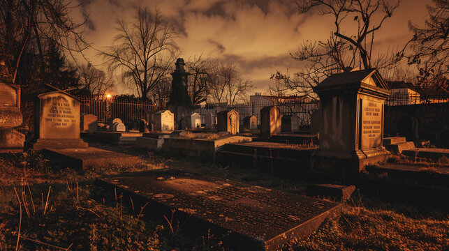 The quietude of the cemetery at dusk brings an unnerving sense of desolation and a spine-chilling feel of isolation.