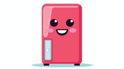 Smirking cute refrigerator character cartoon flat