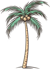 Tropic Temptation Splendid Palm Tree Vector Artwork