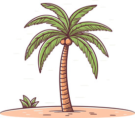 Seaside Sanctuary Tranquil Palm Tree Vector Design
