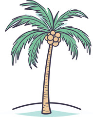 Island Impression Vibrant Palm Tree Vector Design
