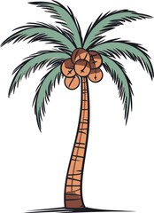 Island Inspiration Dynamic Palm Tree Vector Illustration