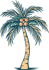 Seaside Symphony Dynamic Palm Tree Vector Design