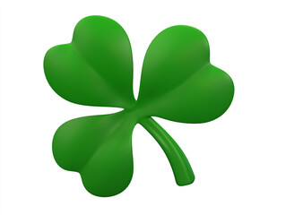 cartoon three-leaf clover on a white background 3d rendering