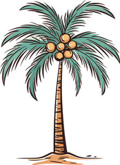 Beachside Beauty Serene Palm Tree Vector Art