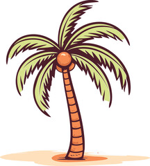 Island Idyll Enchanting Palm Tree Vector Art