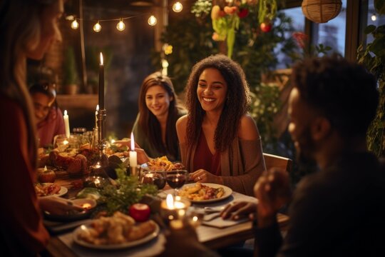 Friendsgiving dinner with friends