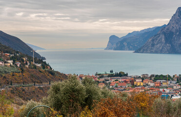 The Garda Lake Belvedere Panoramic View Point during autumn time