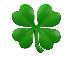 cartoon four-leaf clover on a white background 3d rendering