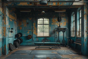 Keuken spatwand met foto interior of an old abandoned factory © Arham