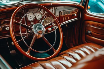 Foto auf Alu-Dibond vintage car interior © Arham