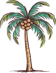 Coastal Canvas Inspirational Palm Tree Vector Illustration