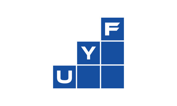 UYF initial letter financial logo design vector template. economics, growth, meter, range, profit, loan, graph, finance, benefits, economic, increase, arrow up, grade, grew up, topper, company, scale