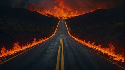 road to hell - obrazy, fototapety, plakaty