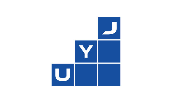UYJ initial letter financial logo design vector template. economics, growth, meter, range, profit, loan, graph, finance, benefits, economic, increase, arrow up, grade, grew up, topper, company, scale