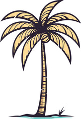 Seaside Symphony Tranquil Palm Tree Vector Design