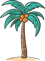 Island Idyll Enchanting Palm Tree Vector Art