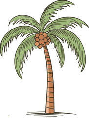 Coastal Oasis Oasis Palm Tree Vector Art