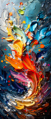 Abstract oil painting background. Colorful brushstrokes of paint. - 757144201