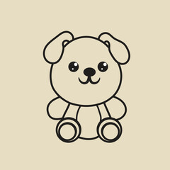 retro teddy  bear design line art background texture for poster, background, wallpaper, t-shirt, etc. black and white design part 1