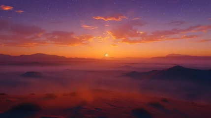 Foto op Canvas a sunset over a desert © Tatiana