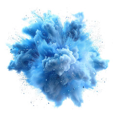 Blue explosion isolated on transparent background.