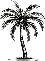Palm Tree Panorama Panoramic Palm Tree Vector Illustration