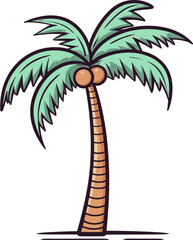 Island Inspiration Inspired Palm Tree Vector Illustration
