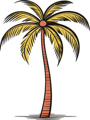 Palm Tree Portrait Portrayed Palm Tree Vector Design